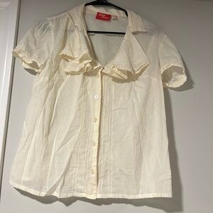 Hippie Shake Cream Ruffled Blouse, UK 10 size US 6